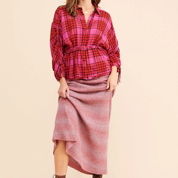 SOLD We The Free People Plaid Peplum - Picture 5 of 7